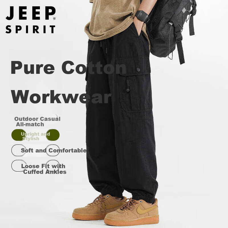 JEEP SPIRIT Cotton Cargo Pants 2025 Autumn Winter