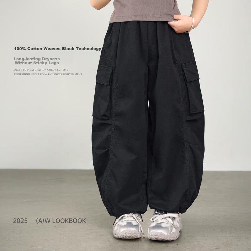 LUSON Girls' Cargo Pants 2025 Trendy Loose-Fi