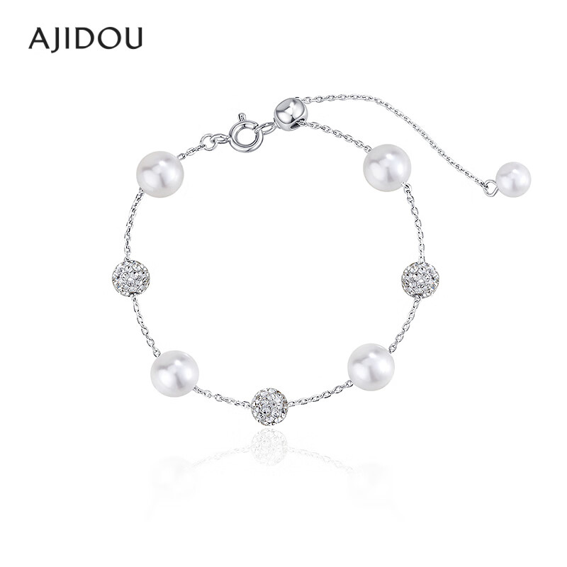 AJIDOU Women's Cool Rhinestone Pearl Bracelet