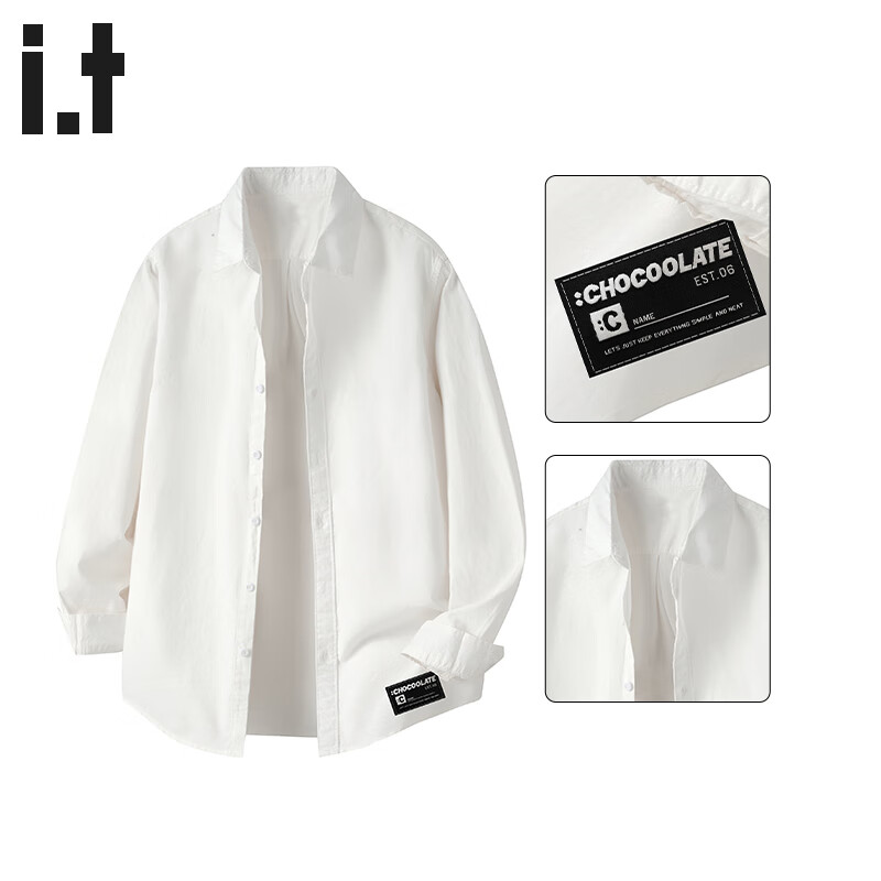 :CHOCOOLATE Men's Pure Cotton Long Sleeve Shirt