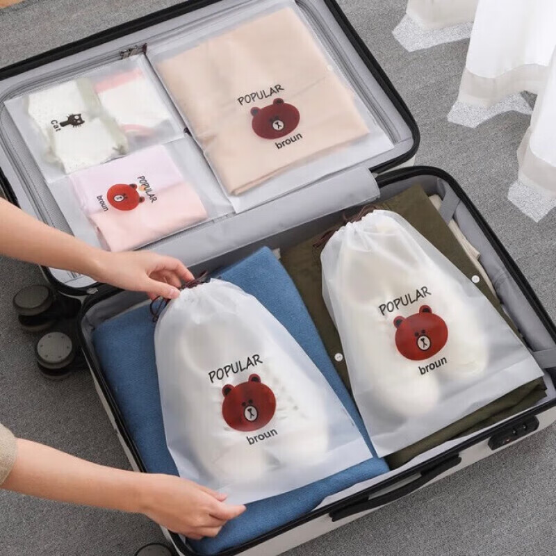 EEKIKS Transparent Shoe Storage Bags - Large Drawstring Shoe Organizers