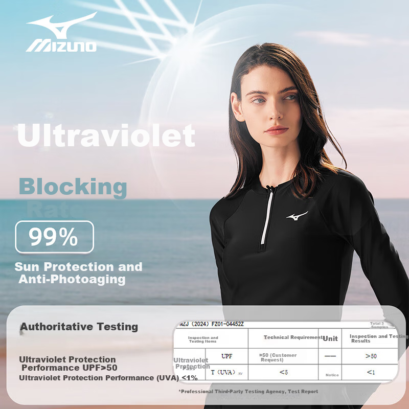 MIZUNO Women's Long Sleeve Quick-Dry Sun Protection Swimsuit