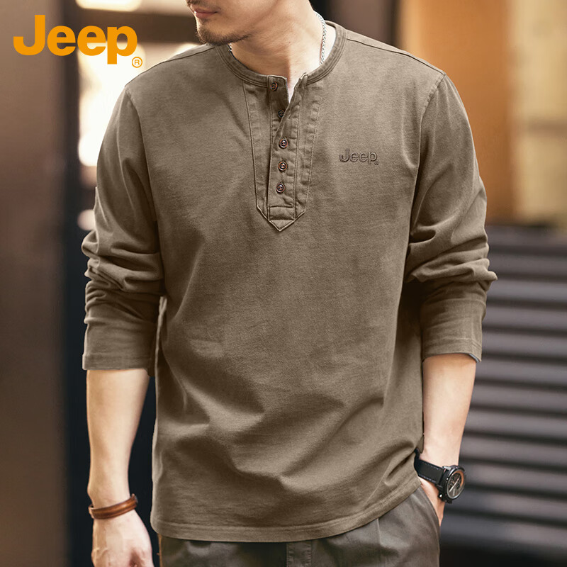 JEEP Men's Long-Sleeve T-Shirt - Brown