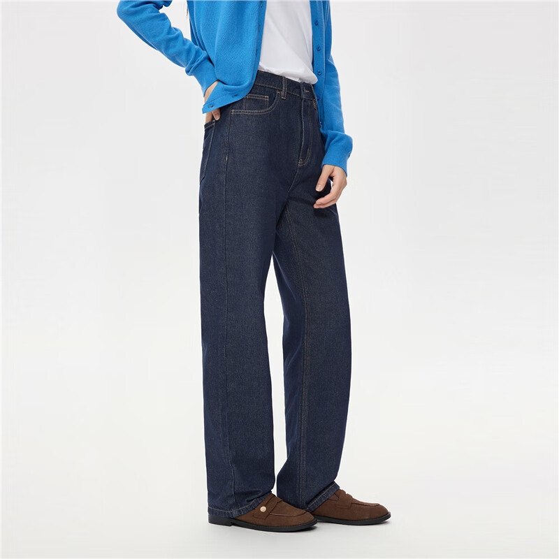 Zara Vintage Straight Leg High Waist Blue Jeans