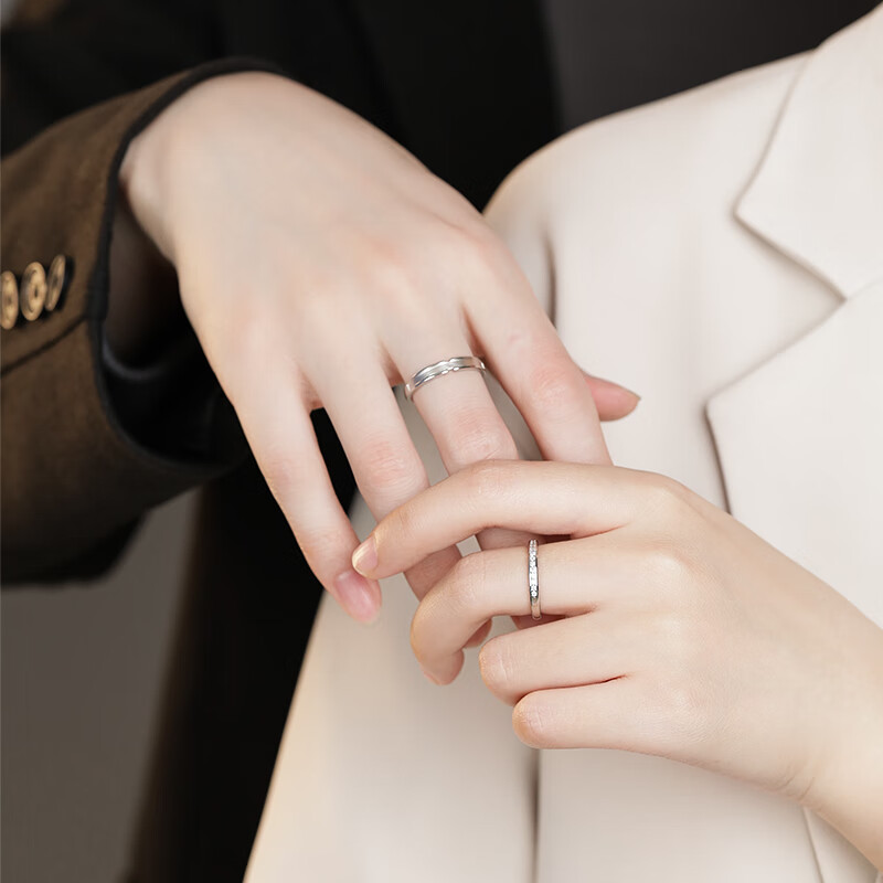 MANHE Engagement Diamond Ring, White Lotus Couple Style