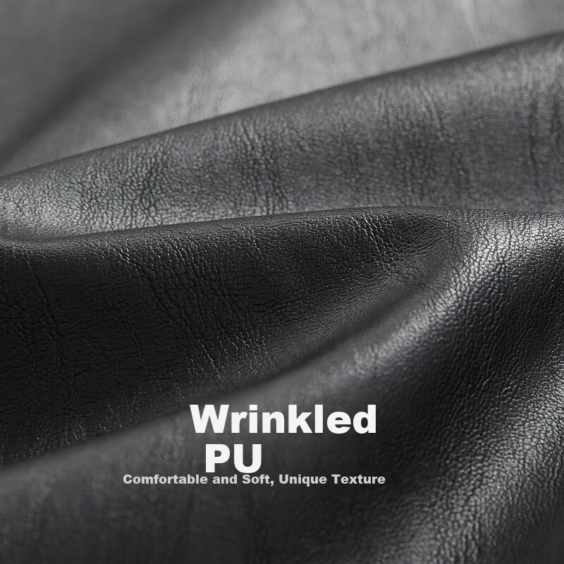CABBEEN Wrinkled PU Men's Jacket with Structural Splicing