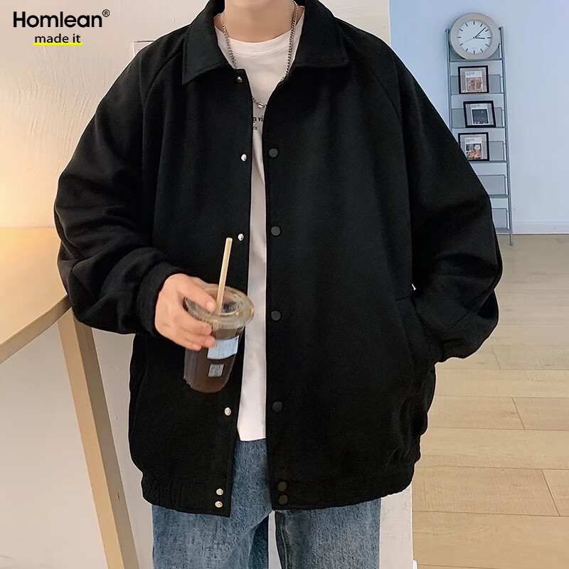 Homlean Men's Suede Velvet Jacket