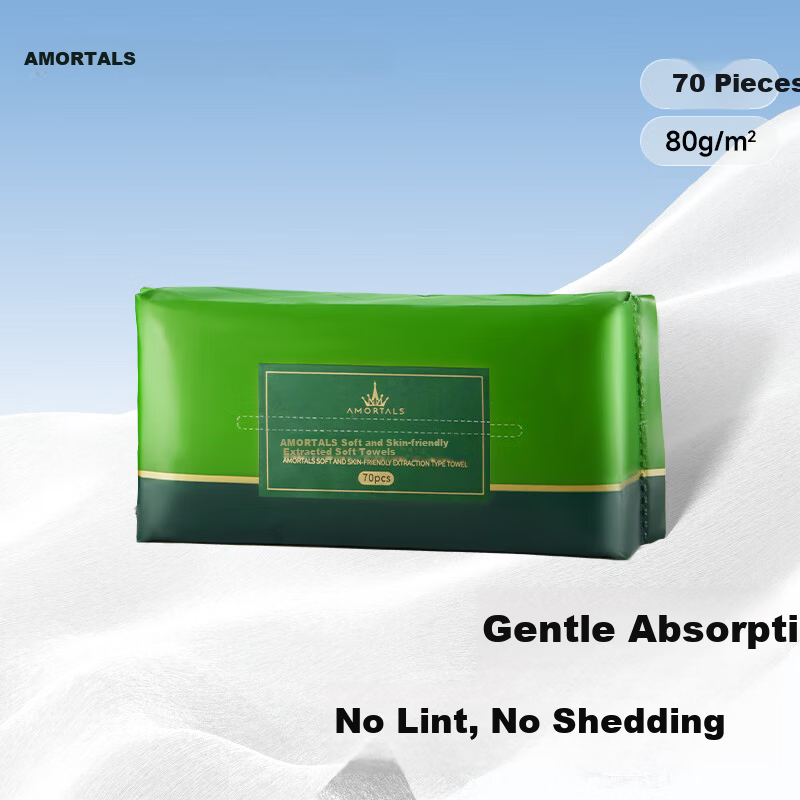 AMORTALS Facial Cleansing Wipes - 70 Sheets for Soft Skin