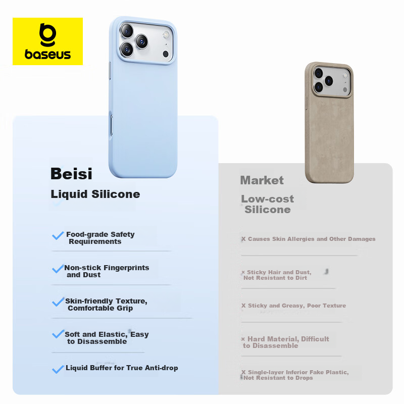 BASEUS Liquid Silicone Case for iPhone 17 Pro Max