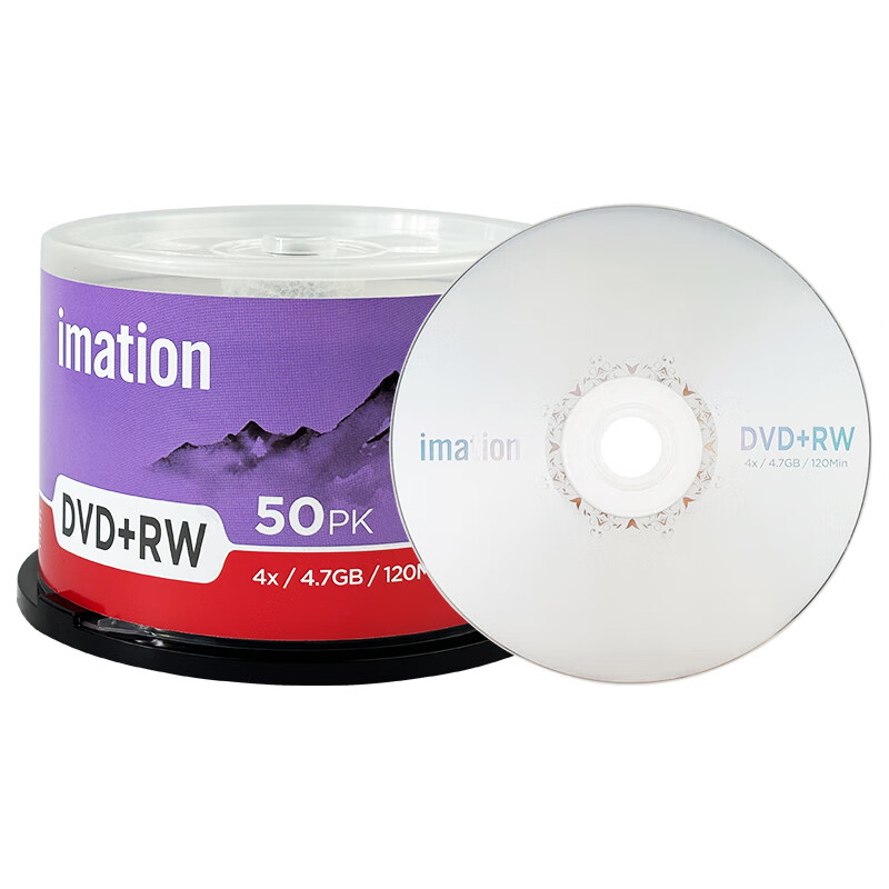 IMATION DVD+RW 4.7GB Rewritable Blank Discs (50-Pack)