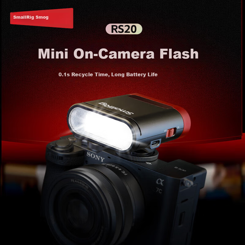 SmallRig RS20 Mini Flashlight for Sony, Canon, Nikon, Fujifilm, Ricoh GR3