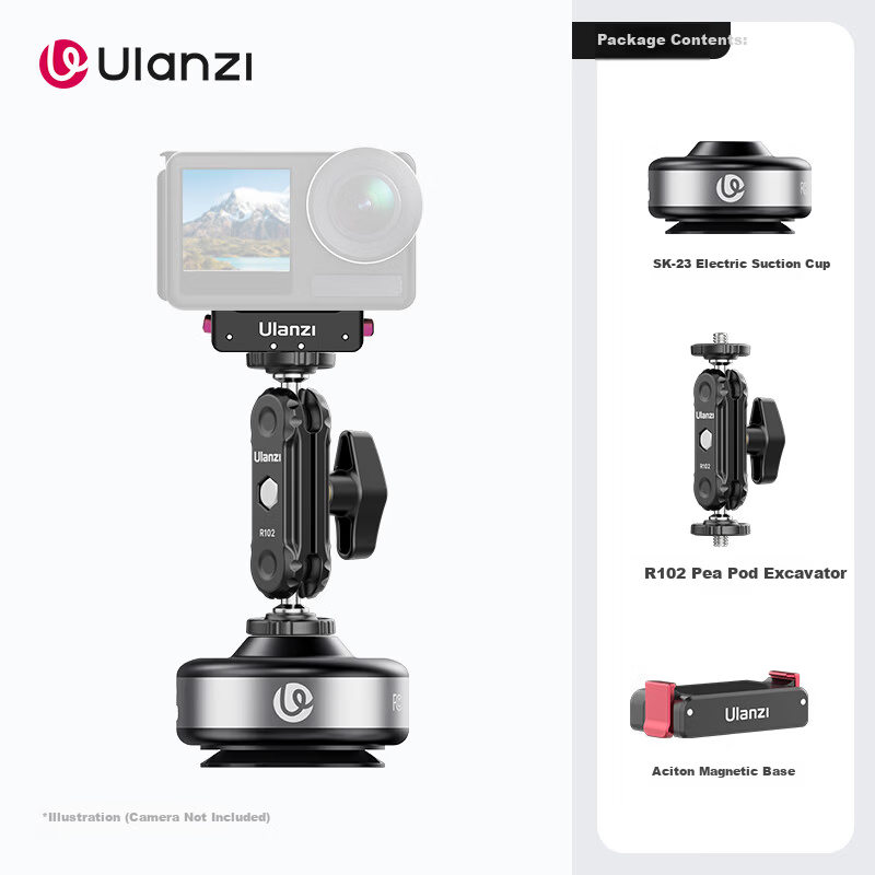 Ulanzi SK-23 Electric Suction Cup Mount for DJI Action Cam