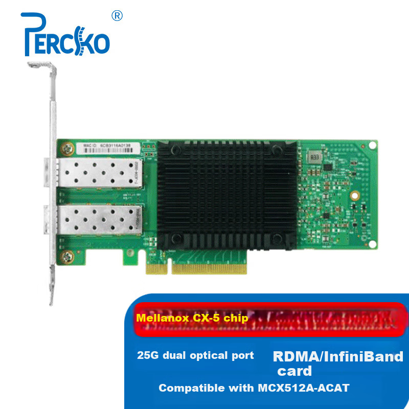 PERCKO 25G Dual Port Network Card