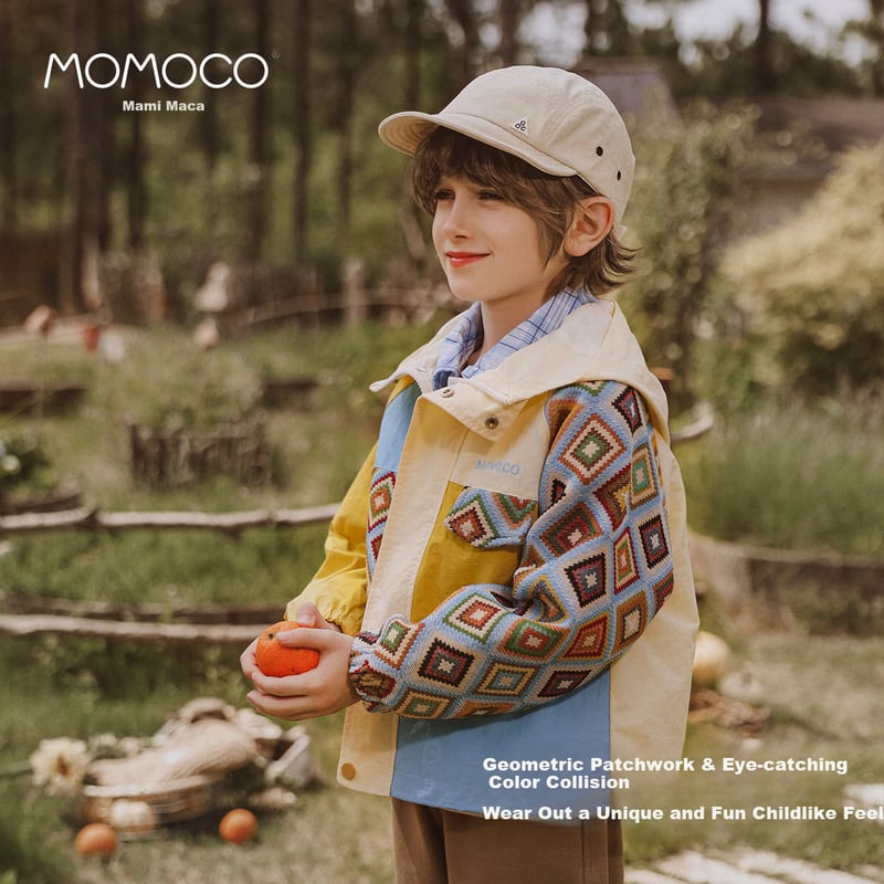 MOMOCO Trendy Boys' Denim Jacket 2025 Autumn