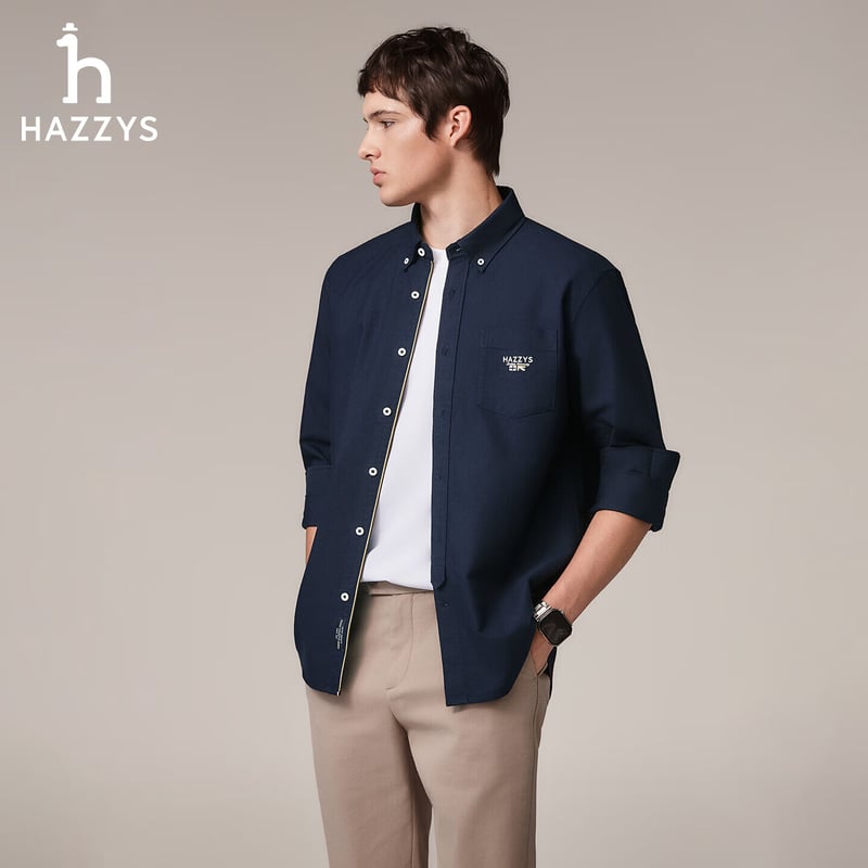 HAZZYS Men's Cotton Oxford Shirt