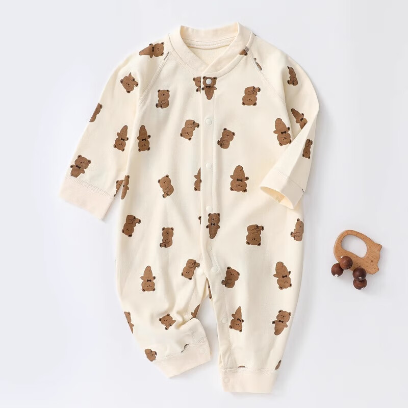 JOYNCLEON Teddy Bear Print Baby Romper