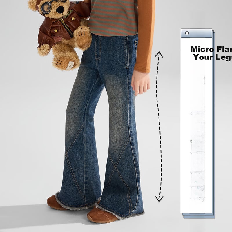 ASK JUNIOR Kids' Flared Denim Pants
