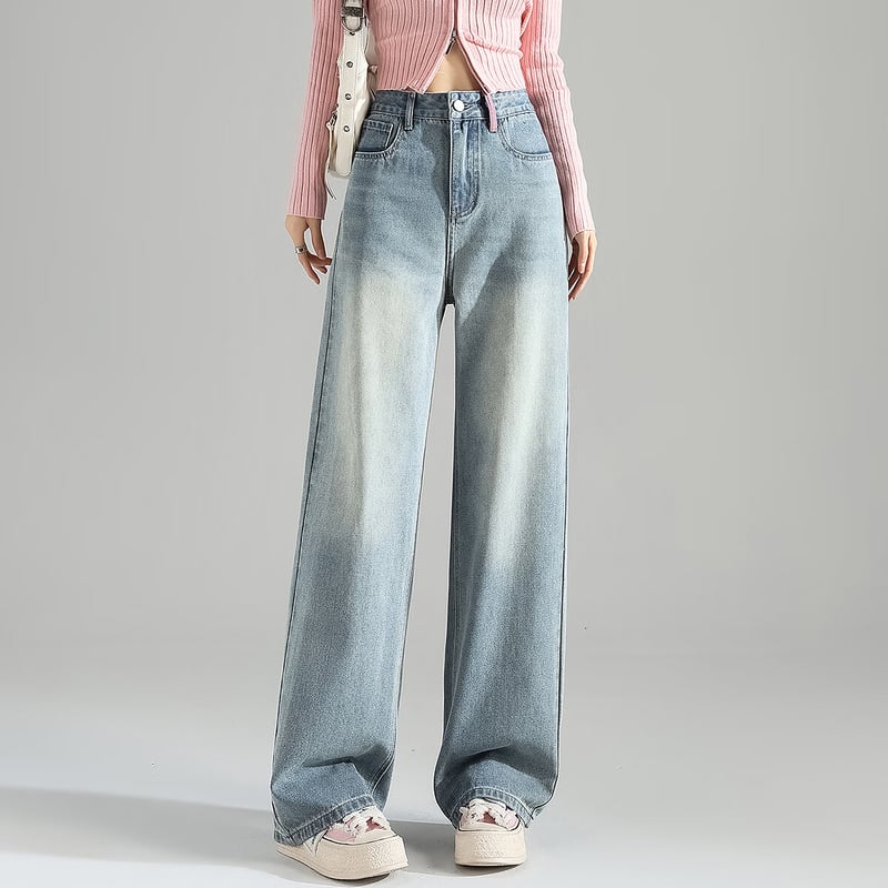 TonLion 2025 Autumn Women's Back Pocket Embroidered Fleece-Lined Jeans