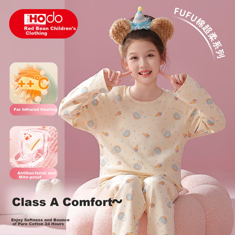 Hongdou Kids Pure Cotton Pajamas - Soft & Cozy for Spring/Autumn