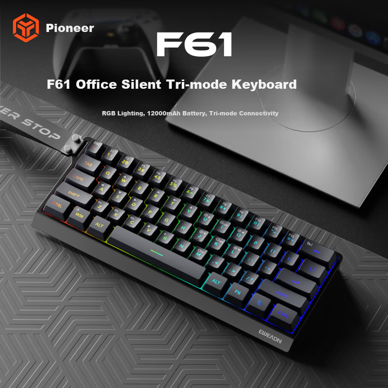 EWEADN F61 Tri-mode Silent Mechanical Keyboard