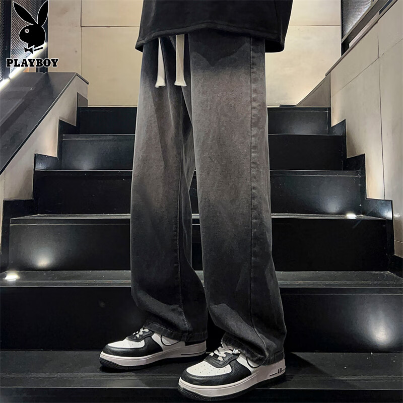 PLAYBOY Men's Straight-Leg Loose Jeans