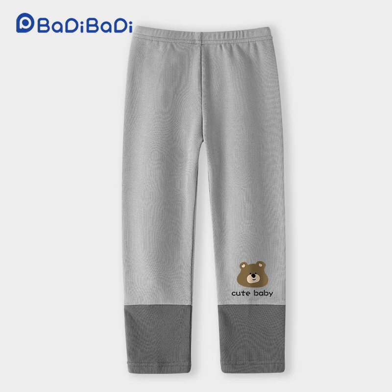 Badibadi Spring Autumn Gray Bear Baby Leggings