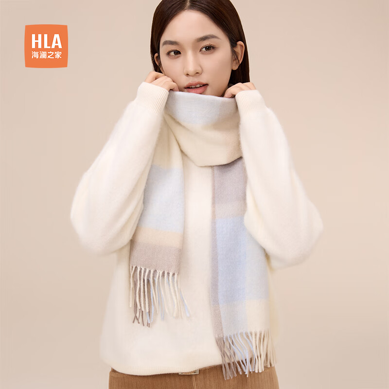 HLA Women's Pure Wool Scarf - Warm Autumn Winter Fashion