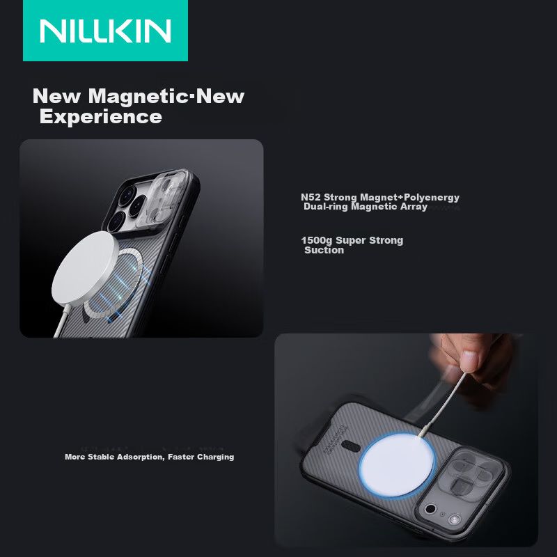 NILLKIN Magnetic Case for iPhone 17 Pro - Slim with Camera Protection