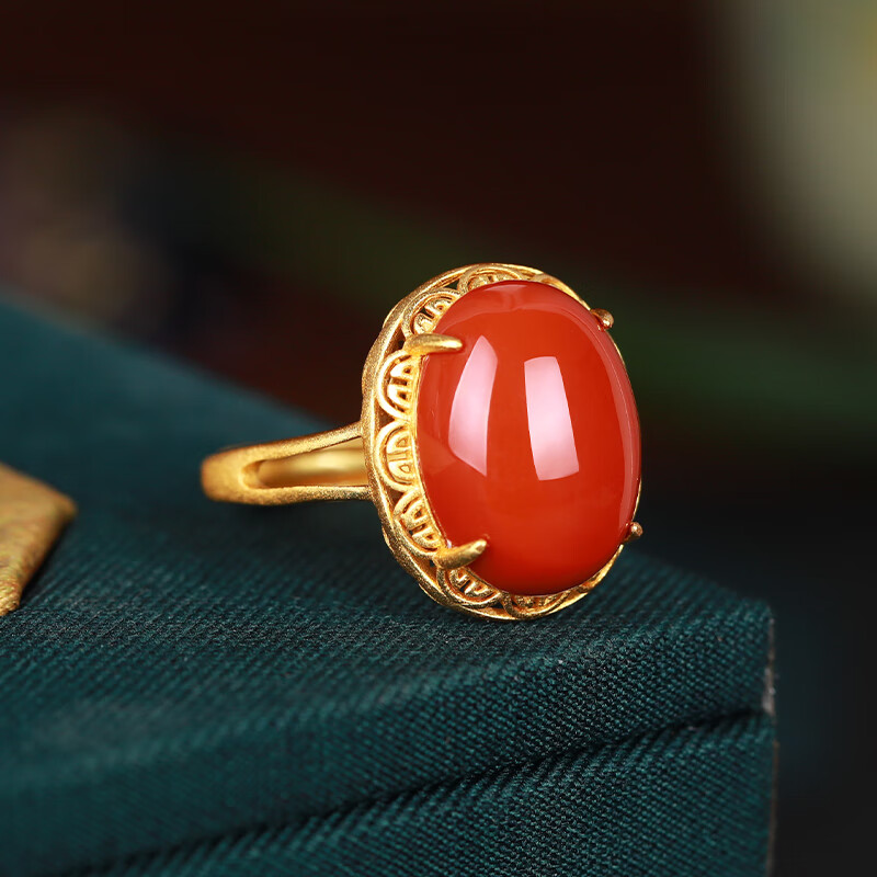 Xiaoyinjiang Agate Wealth-Attracting Ring