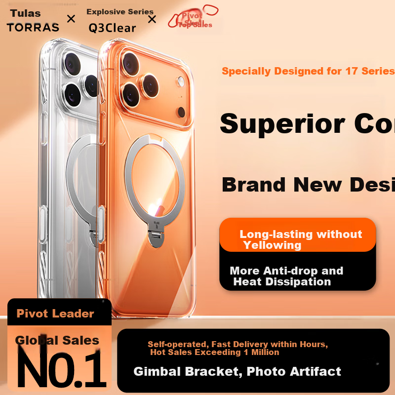 Tulas Q3clear Pivot Case - Professional Grade for iPhone 17 Pro Max