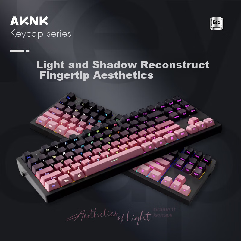 AKNK Translucent Gradient Keycaps - Blackberry Powder