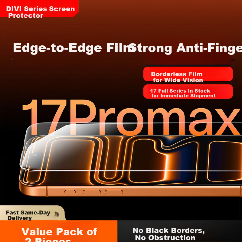 DIVI Ultra HD Tempered Glass Screen Protector for iPhone 17 Pro Max