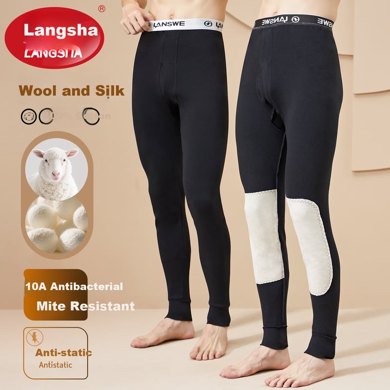 Langsha Pure Cotton Thermal Underwear with Wool Silk Heating