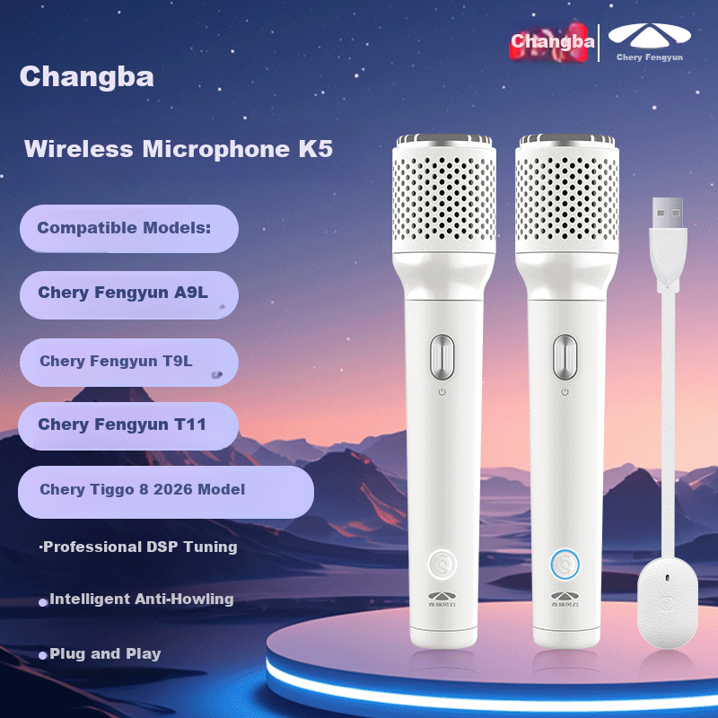 Changba K5 White Dual Wireless Microphones