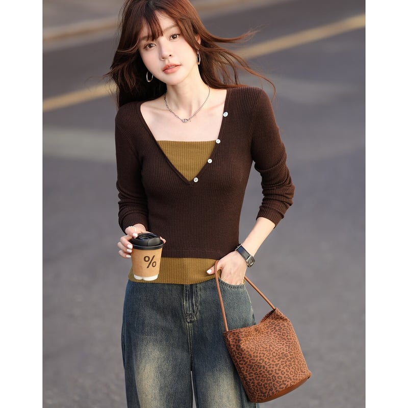 MT Butter Canelé Autumn Vintage Wool Blend Sweater