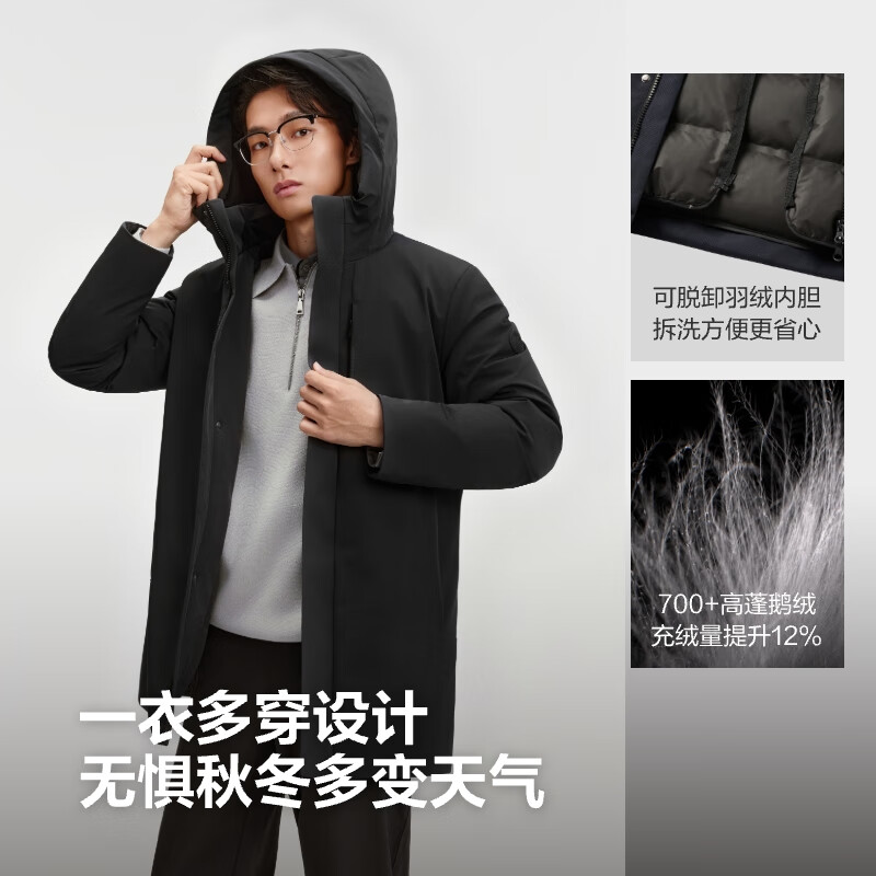 BOSIDENG Men's Thick Hooded Down Jacket