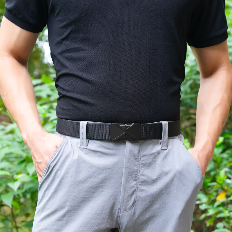 Gugeti Men's Leather Belt - Upgraded Elastic Double Buckle