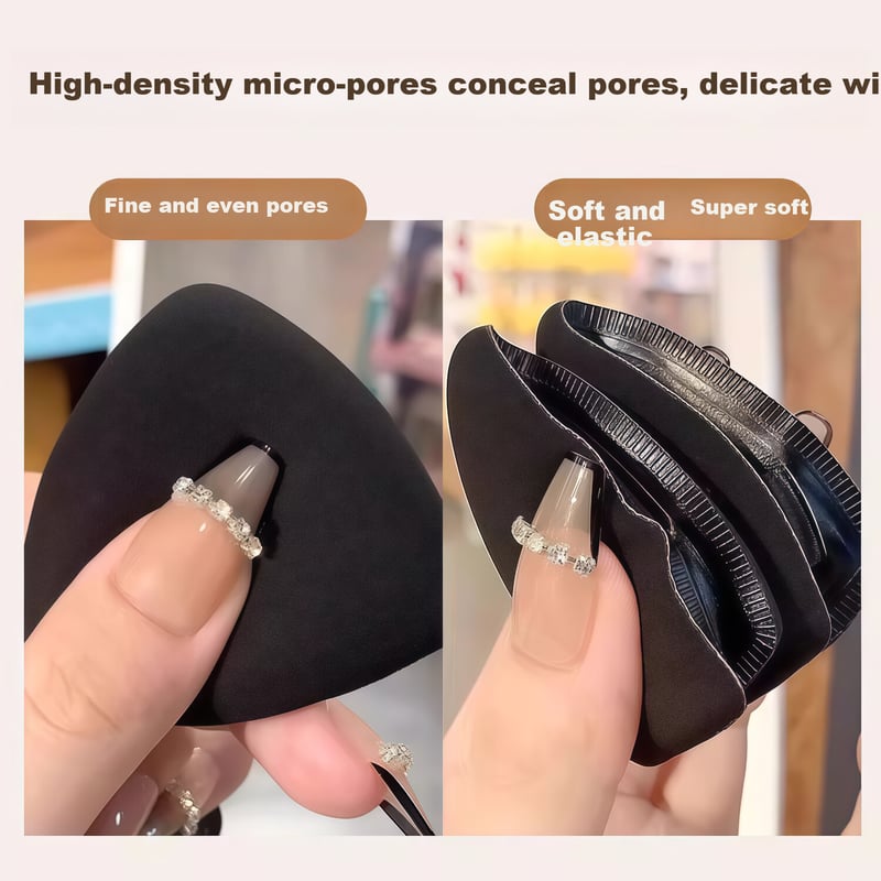 Leezi Black Pineapple Makeup Sponge - Dual-Use Foundation Puff