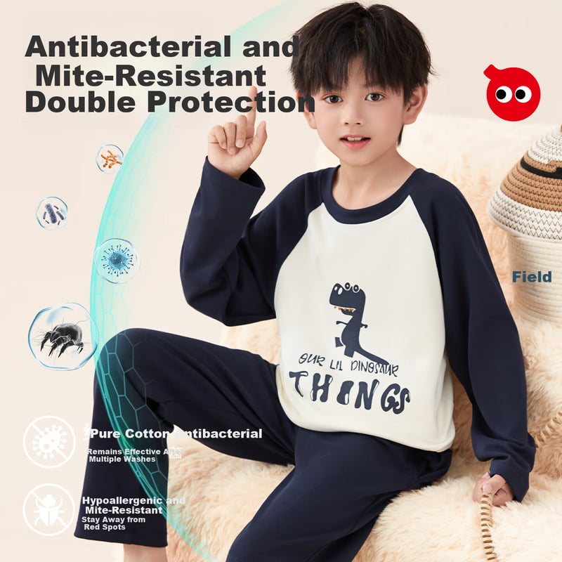 Hodo Kids Dinosaur Pajama Set - Antibacterial Cotton