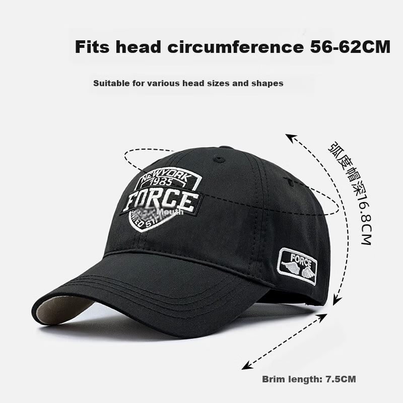 Miiow Men's Baseball Cap - Black Sunshade Hat