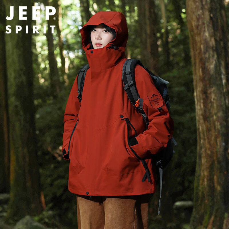 JEEP SPIRIT Windproof Hiking Jacket for Men