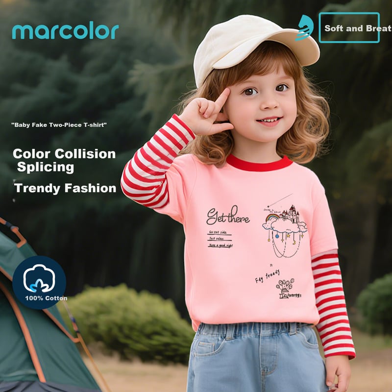 MARCOLOR Pure Cotton Long-Sleeve T-Shirt for Kids