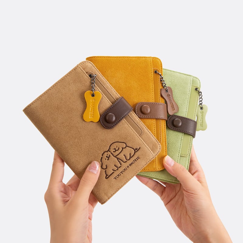 Toutou Women's Slim Dog Passport Holder Wallet