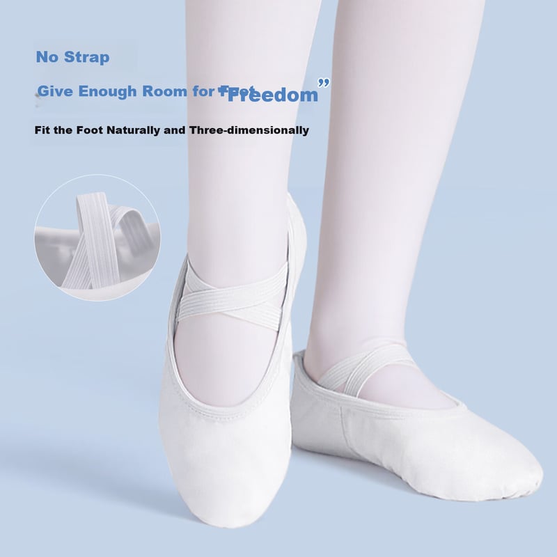 AiWuGe Kids White Dance Shoes - Soft Sole Practice Dance Shoes for Boys & Girls