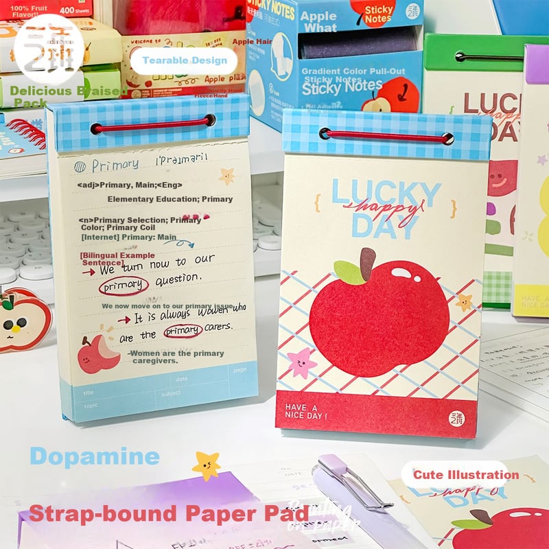 Dopamine Strap Notepad - Red Apple