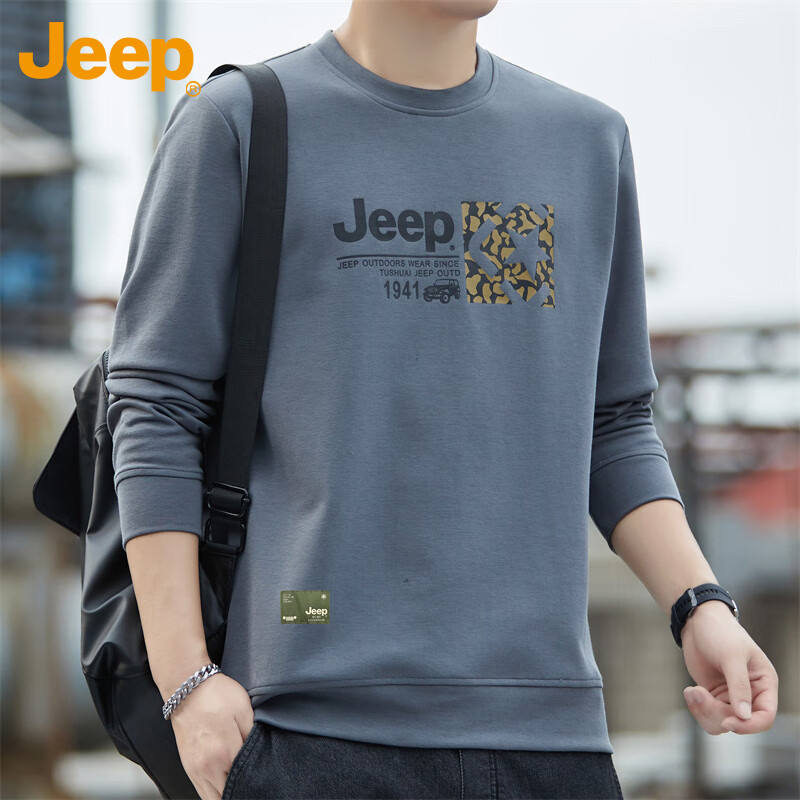 JEEP Men's Loose Long-Sleeve Sweatshirt