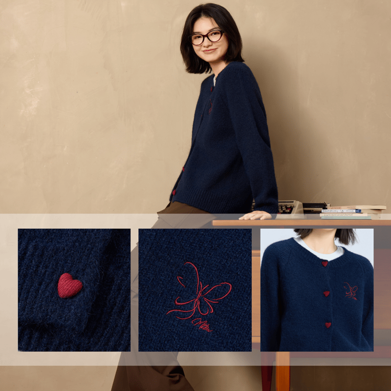 Meters Bonwe 2025 Winter Color-Block Cardigan