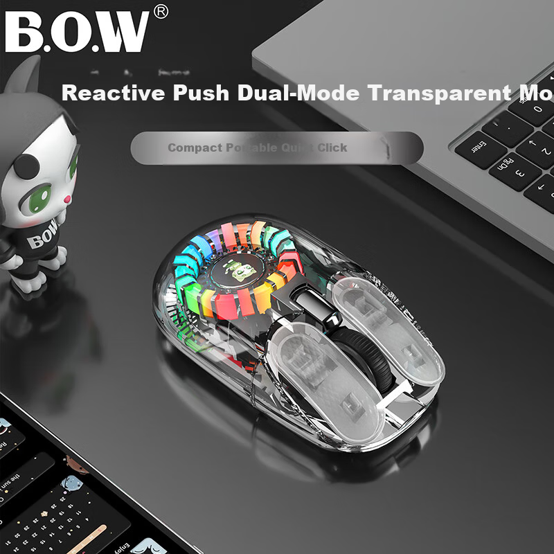 B.O.W Hangshi MD508L Transparent Backlit Wireless Mouse