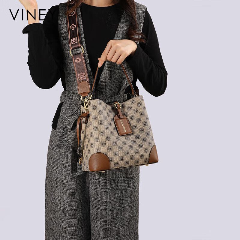 Viney Women's Brown Bucket Handbag