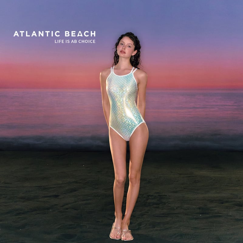 AtlanticBeach Mermaid Iridescent Racing One-Piece Swimsuit